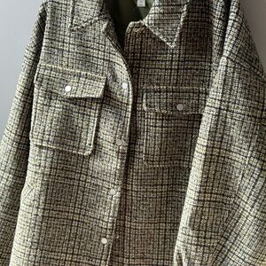 Plaid Button-Up Jacket